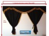 TRUCK CURTAINS FULL SET- BLACK WITH WHITE TASSELS FIT DAF SUPER SPACE CAB