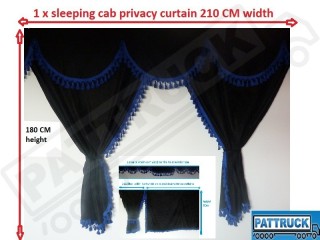 TRUCK CURTAINS FULL SET- BLACK WITH GOLD TASSELS FIT DAF SUPER SPACE CAB