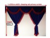 TRUCK CURTAINS FULL SET- BLACK WITH BLACK TASSELS FIT DAF SUPER SPACE CAB
