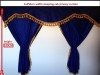 TRUCK CURTAINS FULL SET- BLUE WITH WHITE TASSELS FIT DAF SUPER SPACE CAB