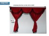 TRUCK CURTAINS FULL SET- BURGUNDY WITH BLACK TASSELS FIT DAF SUPER SPACE CAB