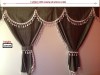 TRUCK CURTAINS FULL SET- RED WITH BLUE TASSELS FIT DAF SUPER SPACE CAB