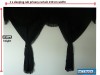 TRUCK CURTAINS FULL SET- BLACK WITH BLACK STRINGS FIT DAF SUPER SPACE CAB