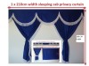 TRUCK CURTAINS FULL SET- BLUE WITH RED STRINGS FIT DAF SUPER SPACE CAB