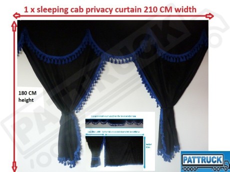 TRUCK CURTAINS  FULL SET- BLACK WITH GOLD TASSELS FIT SCANIA TOPLINE