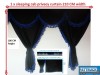 TRUCK CURTAINS  FULL SET- BLACK WITH GOLD TASSELS FIT SCANIA TOPLINE