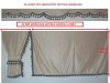 TRUCK CURTAINS  FULL SET- BEIGE WITH WHITE TASSELS FIT SCANIA TOPLINE