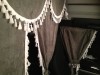TRUCK CURTAINS  FULL SET- RED WITH BLUE TASSELS FIT SCANIA TOPLINE