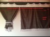 TRUCK CURTAINS  FULL SET- RED WITH BLUE TASSELS FIT SCANIA TOPLINE