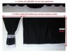 TRUCK CURTAINS  FULL SET- BLACK WITH RED STRINGS FIT SCANIA TOPLINE