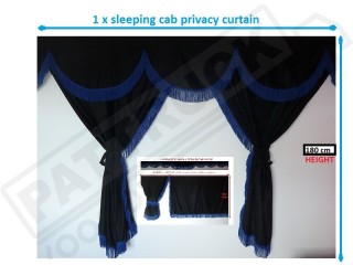 TRUCK CURTAINS  FULL SET- BLACK WITH GOLD STRINGS FIT SCANIA TOPLINE