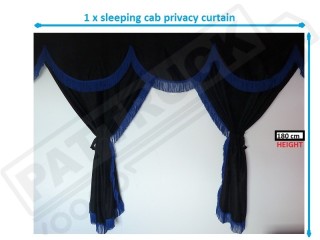 TRUCK CURTAINS  FULL SET- BLACK WITH GOLD STRINGS FIT SCANIA TOPLINE