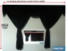 TRUCK CURTAINS  FULL SET- BLACK WITH BLUE STRINGS FIT SCANIA TOPLINE