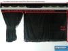 TRUCK CURTAINS  FULL SET- BLACK WITH BLUE STRINGS FIT SCANIA TOPLINE