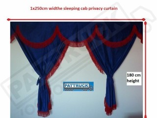 TRUCK CURTAINS  FULL SET- BLACK WITH BLACK STRINGS FIT SCANIA TOPLINE