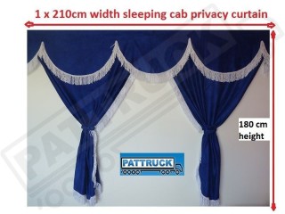 TRUCK CURTAINS  FULL SET- BLUE WITH WHITE STRINGS FIT SCANIA TOPLINE