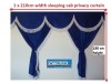 TRUCK CURTAINS  FULL SET- BLUE WITH WHITE STRINGS FIT SCANIA TOPLINE