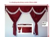 TRUCK CURTAINS  FULL SET- BURGUNDY WITH WHITE STRINGS FIT SCANIA TOPLINE