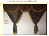 TRUCK CURTAINS  FULL SET- GREY WITH GOLD STRINGS FIT SCANIA TOPLINE