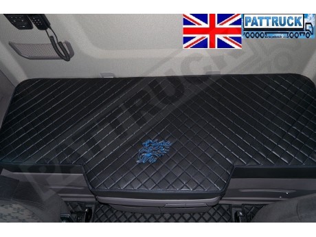 TRUCK BED COVER FIT SCANIA R & S 2017+ [NEW GENERATION] ECO LEATHER BLACK-RED STITCHES