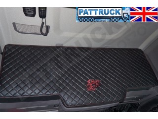 TRUCK BED COVER FIT SCANIA R & S 2017+ [NEW GENERATION] ECO LEATHER BLACK-BLUE  STITCHES