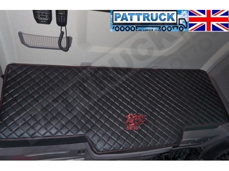 TRUCK BED COVER FIT SCANIA R & S 2017+ [NEW GENERATION] ECO LEATHER BLACK-BLUE  STITCHES