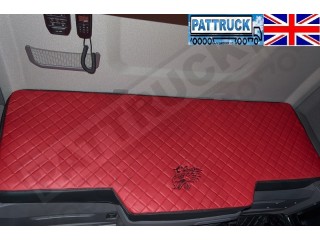 TRUCK BED COVER FIT SCANIA R & S 2017+ [NEW GENERATION] ECO LEATHER BLACK-RED  STITCHES