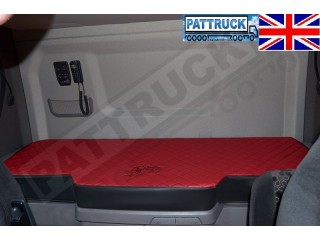 TRUCK BED COVER FIT SCANIA R & S 2017+ [NEW GENERATION] ECO LEATHER BLACK-RED  STITCHES