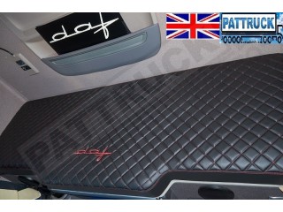 TRUCK ECO LEATHER BED COVER FIT DAF XF 106-BLACK WITH RED STITCHES