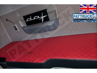 TRUCK ECO LEATHER BED COVER FIT DAF XF 106 RED & BLACK