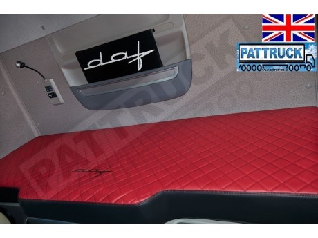 TRUCK ECO LEATHER BED COVER FIT DAF XF 106 RED & BLACK