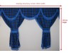 SCANIA TOPLINE TARTAN CURTAINS FULL SET ROYAL BLUE & BLUE STRINGS