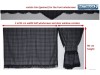 SCANIA TOPLINE TARTAN CURTAINS FULL SET  GREY & BLACK STRINGS