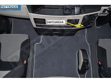 VELOUR FLOOR MATS SET-BLACK WITH BLUE TRIM FIT MAN TGX- AFTER 67 PLATE