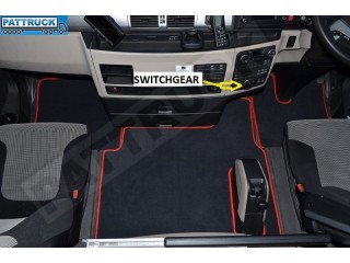 VELOUR FLOOR MATS SET-BLACK WITH BLUE TRIM FIT MAN TGX- AFTER 67 PLATE
