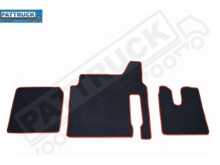 VELOUR FLOOR MATS SET-BLACK WITH BLUE TRIM FIT MAN TGX- AFTER 67 PLATE