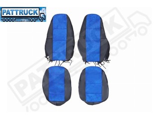 TRUCK ECO LEATHER SEAT COVERS  PAIR OF  BLUE AND BEIGE
