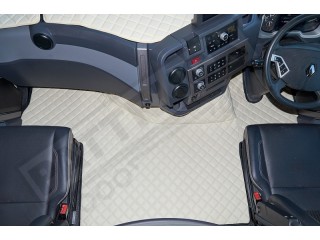  TRUCK ECO LEATHER FLOOR SET-BEIGE FIT RENAULT T RANGE WITH ENGINE HUMP