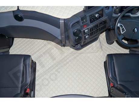  TRUCK ECO LEATHER FLOOR SET-BEIGE FIT RENAULT T RANGE WITH ENGINE HUMP