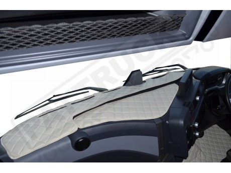 TRUCK ECO LEATHER DASH MAT FIT RENAULT T-RANGE - BLACK