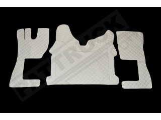 TRUCK ECO LEATHER FLOOR SET- COMPATIBLE WITH VOLVO FH 4 2013+[TWIN AIR SEATS] BLACK  - LEFT HAND DRIVE