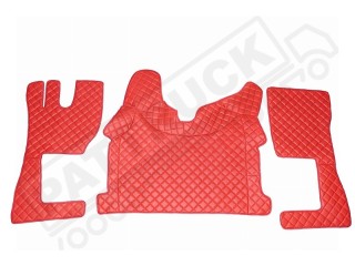TRUCK ECO LEATHER FLOOR SET- COMPATIBLE WITH VOLVO FH 4 2013+[TWIN AIR SEATS] BLACK  - LEFT HAND DRIVE