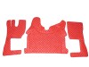 TRUCK ECO LEATHER FLOOR SET- COMPATIBLE WITH VOLVO FH 4 2013+[TWIN AIR SEATS] BLACK  - LEFT HAND DRIVE