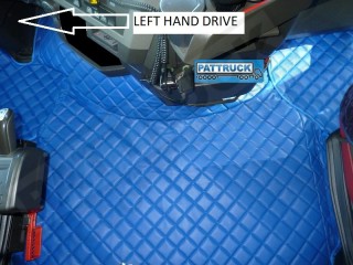 TRUCK ECO LEATHER FLOOR SET- COMPATIBLE WITH VOLVO FH 4 2013+[TWIN AIR SEATS] RED  - LEFT HAND DRIVE
