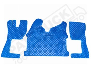TRUCK ECO LEATHER FLOOR SET- COMPATIBLE WITH VOLVO FH 4 2013+[TWIN AIR SEATS] RED  - LEFT HAND DRIVE