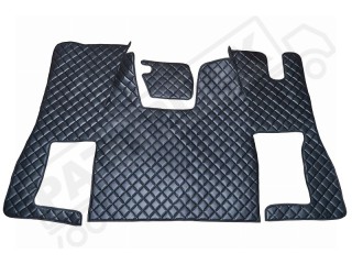 ECO LEATHER FLOOR MAT -BLACK  FIT SCANIA S New Generation  [ 2017+ ] FLIP PASSENGER SEAT