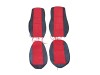 TRUCK HALF ECO LEATHER SEAT COVERS FIT DAF XF 106 CF EURO 6 PAIR OF BLACK / RED