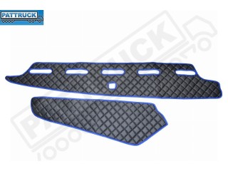 TRUCK ECO LEATHER DASH MAT-BLACK WITH RED TRIM COMPATIBLE WITH VOLVO FH4  2013+