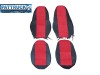 TRUCK HALF ECO LEATHER SEAT COVERS  COMPATIBLE WITH VOLVO FH4 2013+  (BLACK AND RED))