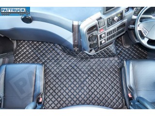 TRUCK ECO LEATHER FLOOR SET-BLACK FIT RENAULT T RANGE - FLAT FLOOR